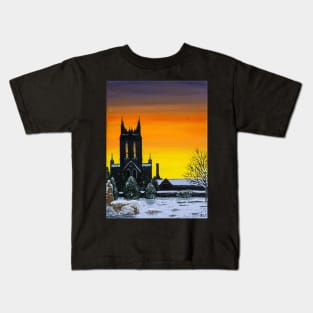 Bury St Edmunds Twilight Cathedral Painting Kids T-Shirt